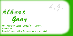 albert goor business card